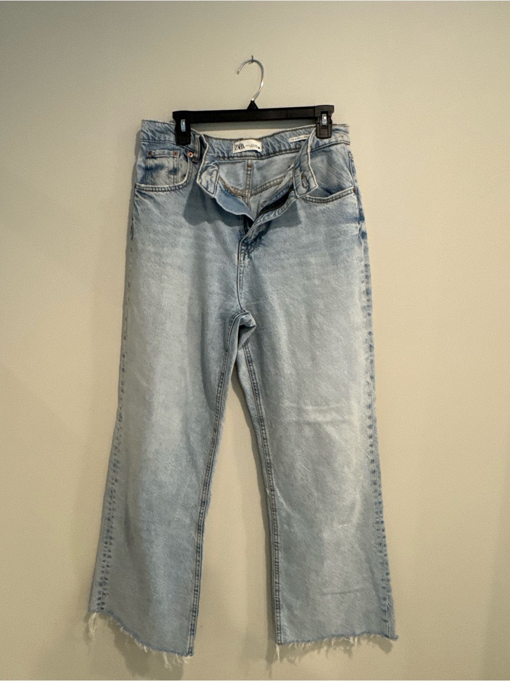 Zara Light Wash Wide-Leg Women’s Jeans - Light Blue